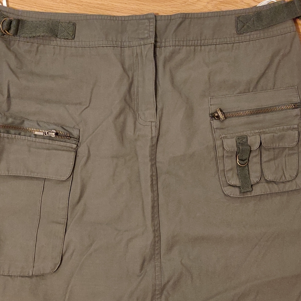 Army Green Cargo Skirt